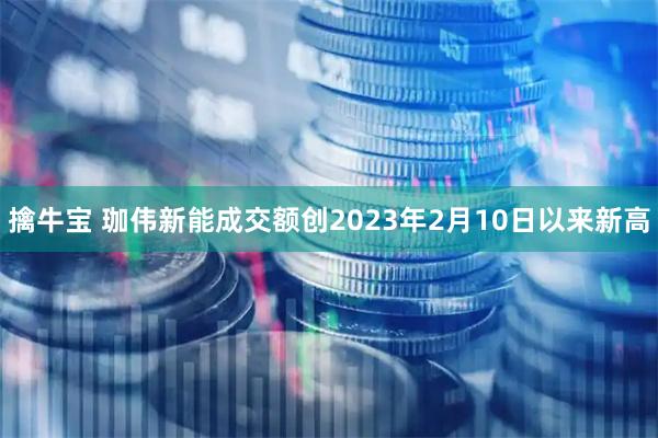 擒牛宝 珈伟新能成交额创2023年2月10日以来新高