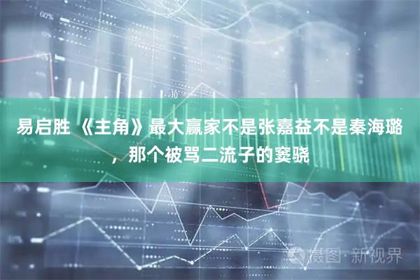 易启胜 《主角》最大赢家不是张嘉益不是秦海璐,那个被骂二流子的窦骁